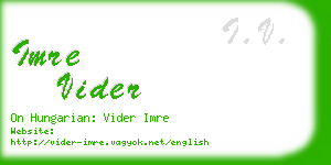 imre vider business card